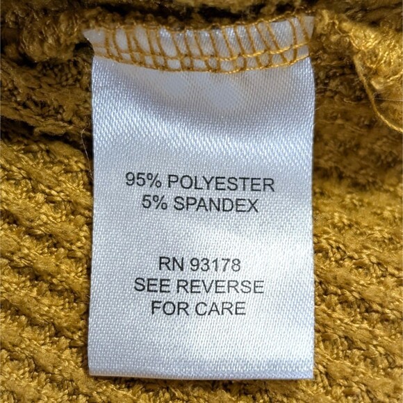 Workshop Republic Women's Top 2X Mustard Yellow V-Neck Long Sleeve Waffle Tee - Picture 4 of 13